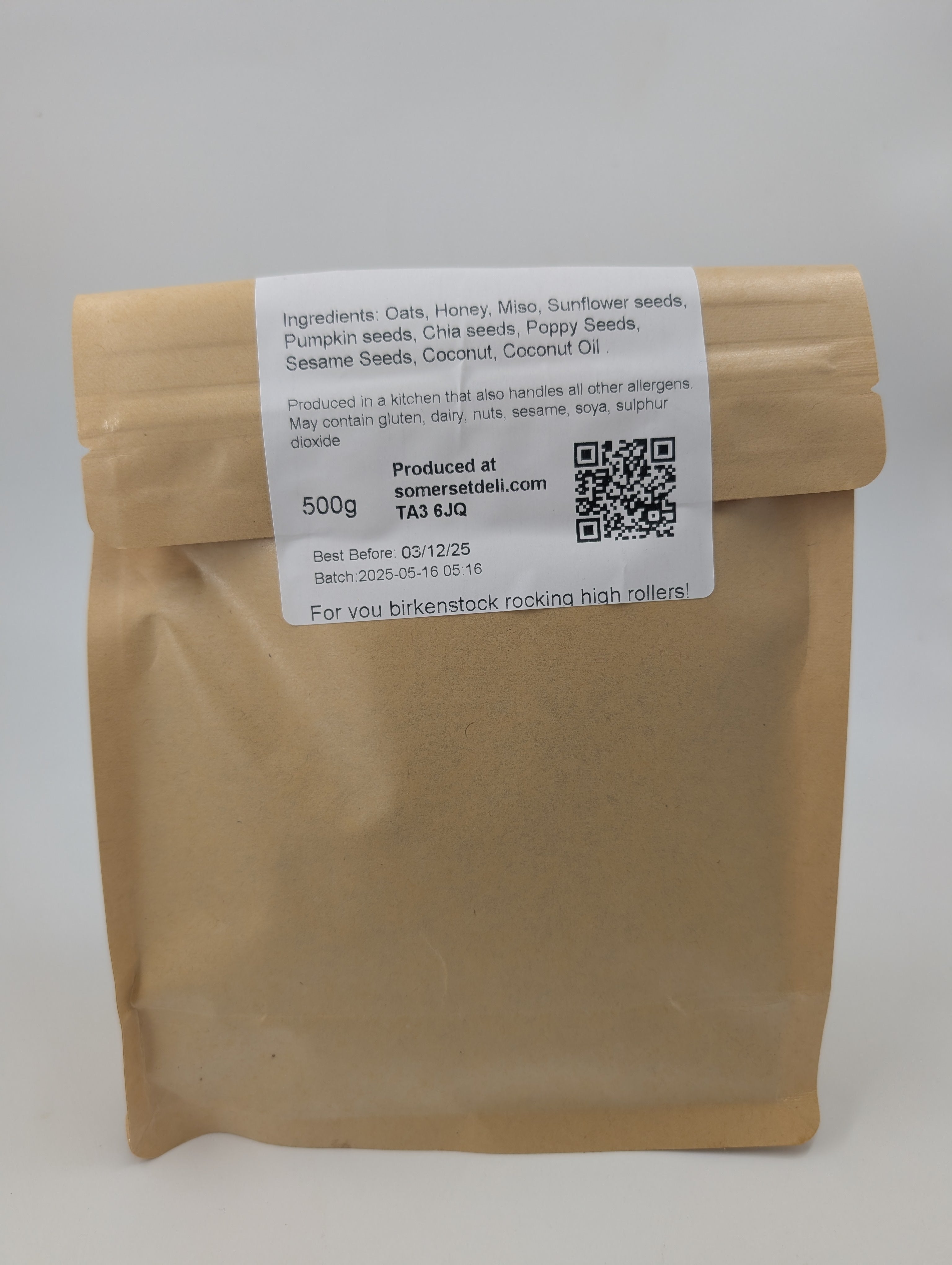 Crunchy Munchy Miso Honey Granola, 500g
